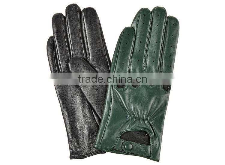 Fashion lady driving sheepskin leather gloves