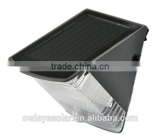 solar LED infrared sensor light /glass and aluminum alloy solar led infrared lights for crafts/100 detection angle solar sensor