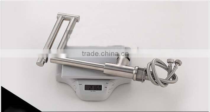 360 degree rotate folding nickle brushed finishing 304 stainless steel kitchen sink faucet mixer taps