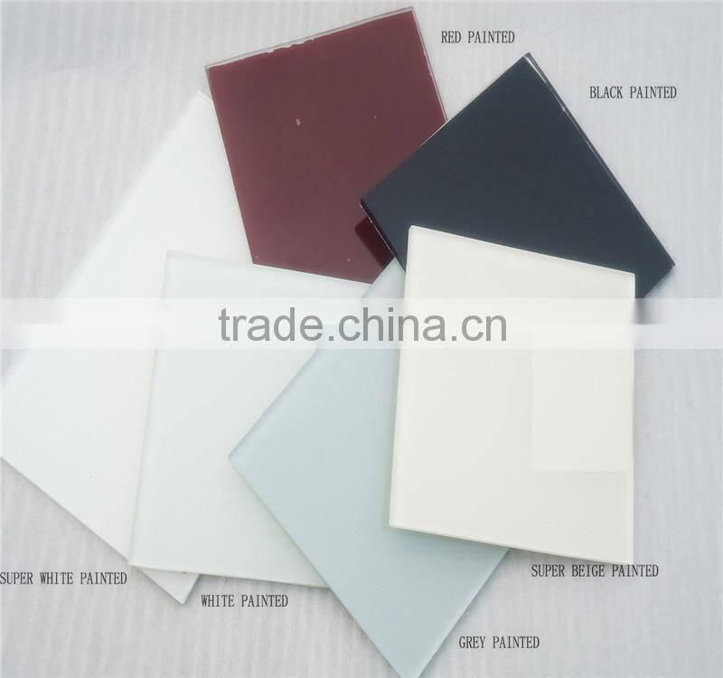 4mm 5mm double fenzi coated ultra clear white back painted glass