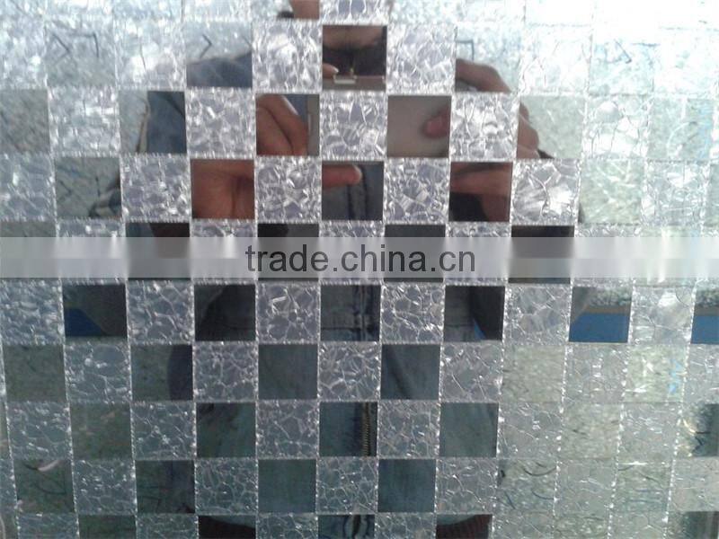 cheap china factory design ice flower mirror glass for interior decoration