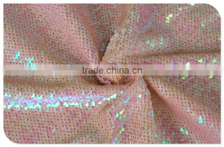 Newest Design Elegant Champagne Fish Scale Sequin Fabric for Evening Dress