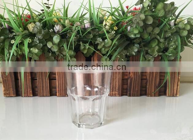 transparent plastic octagonal drinking glass