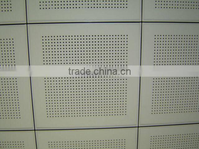 Perforated gypsum ceiling tiles