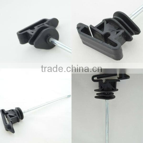 Electric fence wood post offset insulator for wood post