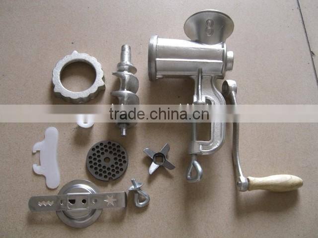 manual electro-plated tin meat mincer No.8 plastic funnels