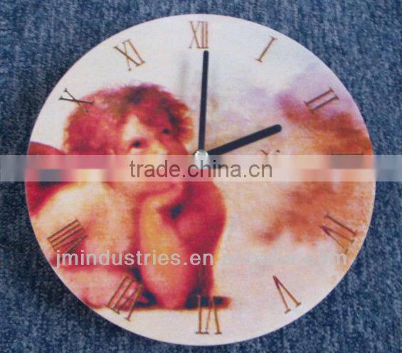 Antique Mechanical Wooden Angel Wall Clock for Home Decoration