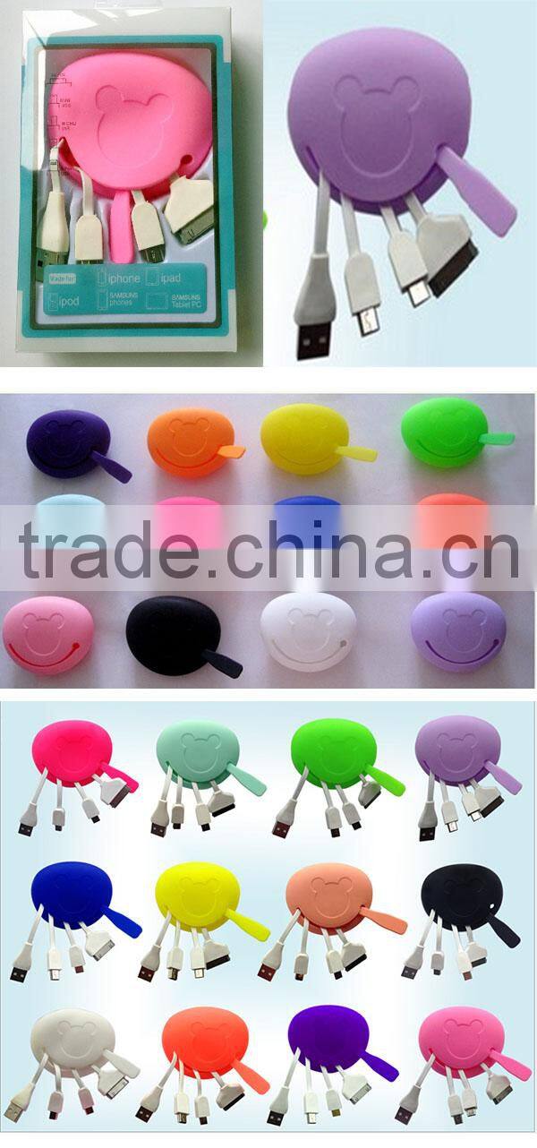 Colorful micro us for samsung,30pin cable for IPOD IPHONE IPAD Samsung Tablet PC Samsung HTC