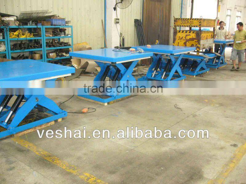 Veshai blue hydarulic lift table for warehouse and factory