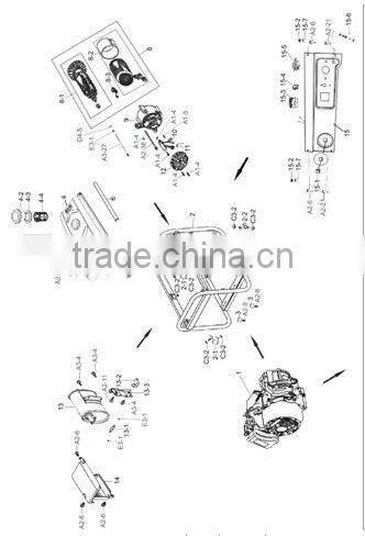 2kw three phase gasoline generator with honda engine