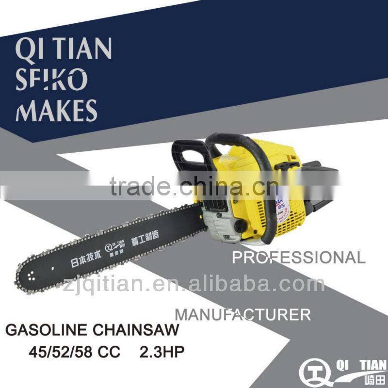 2015 Hot sale Professional 52cc Petrol Steel Chain Saw Wood Cutting Machine