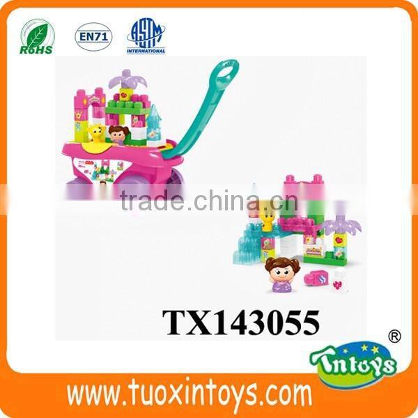 Plastic building block water garden (36pcs) intelligent toys with trolley