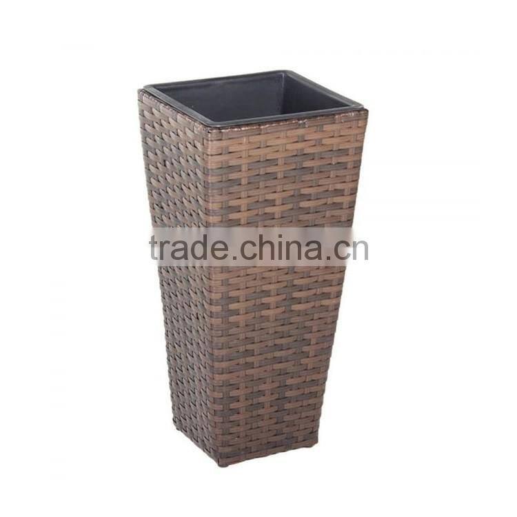 60cm height resin rattan woven large office decoration used tree pot