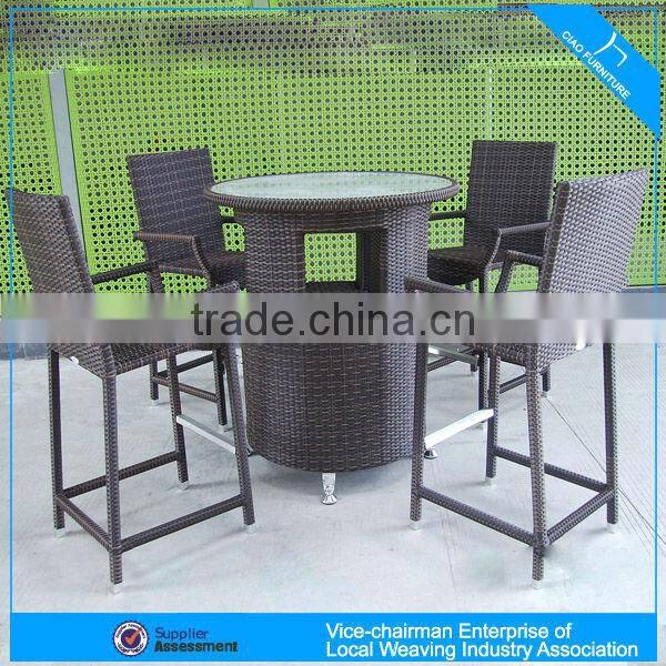 F- FT018+FC044 low price ergonomic relax indoor rattan furniture bar set