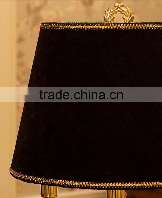 Home electrical appliance black color crystal table lamp with lampshade