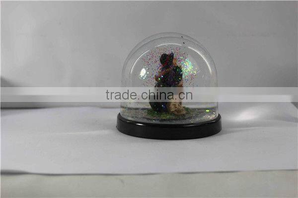 Plastic water globe with custom halloween witch inner