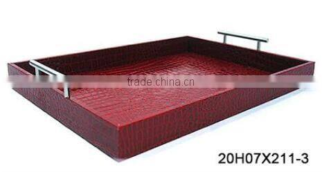 Popular Rectangular Tray with Two Metal Handles