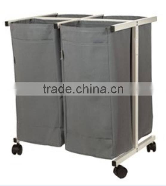Store More 4 Bag Powder Coating Grey Laundry Sorter Cart