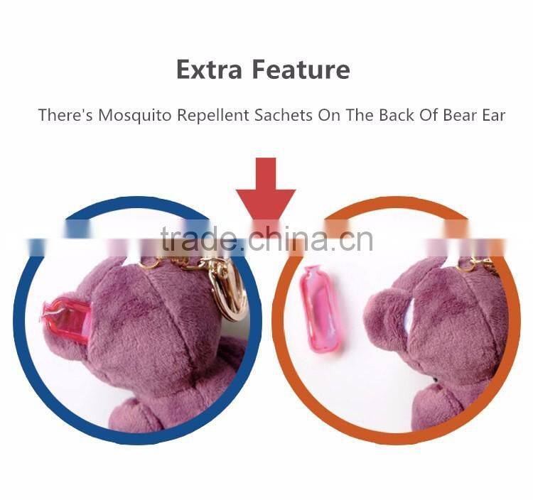 2017 New Hot Keychain Personal Alarm With Mosquito Repellent, Cute Super Bear Girls' Self-Protection High Decibel Security Alarm