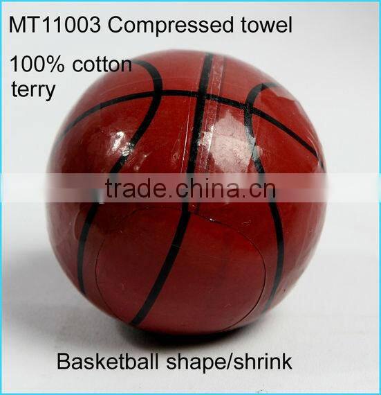 Basketball Shape Cotton Compressed Towel