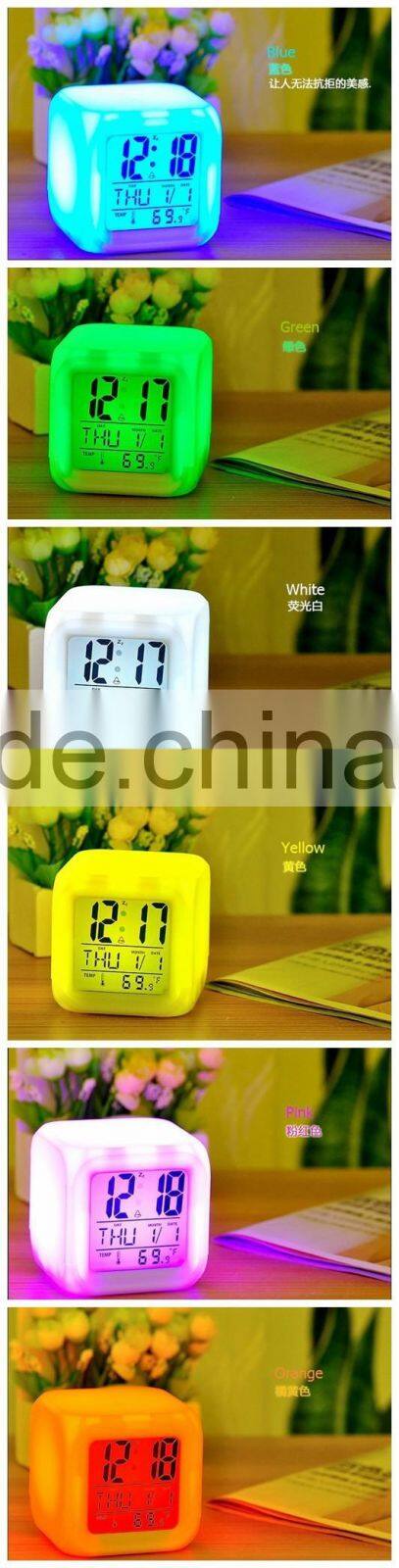 7 Color Fashion Plastic Luminous LED Digital Alarm Clock