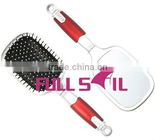 Paddle hair brush with mirror