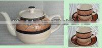 5pcs stoneware tea set with hand painted