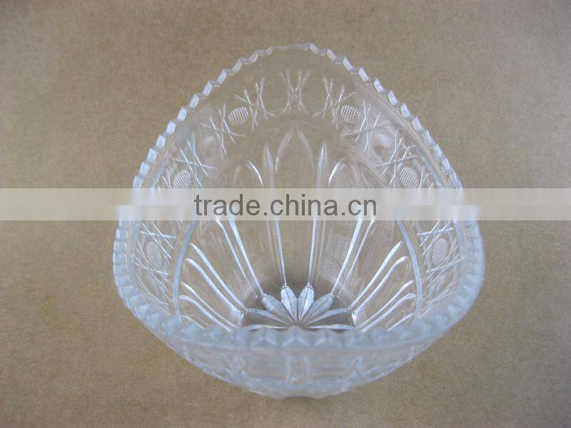 glass fruit bowl boat shape glass bowl
