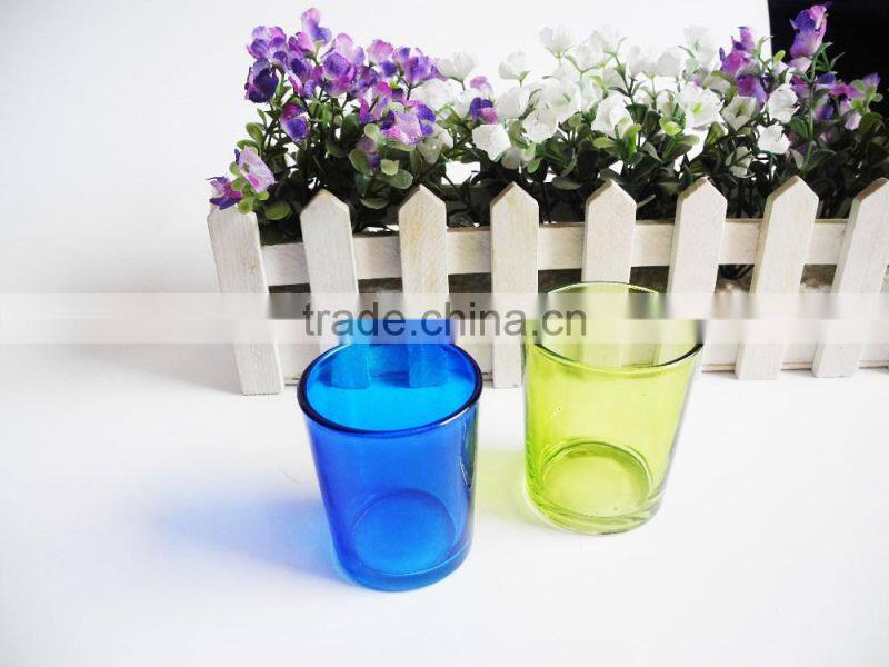 Colored scented candle in glass jar luxury with box