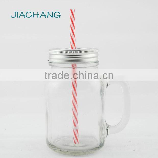 16oz wholesale sodalime glass mango juice mason jar with stainless steel lid