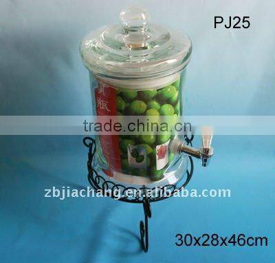 glass juice dispenser with tap