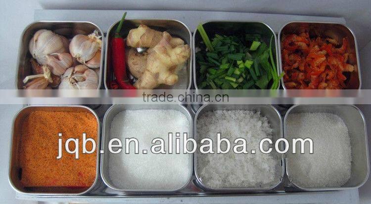 wholesale high quality multifunctional stainless steel spice box/condiment dispenser box with lid