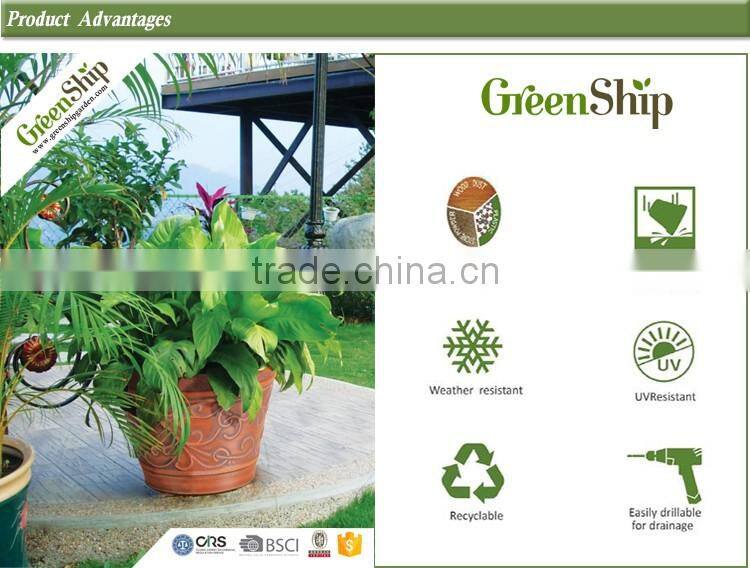 Antique Style Hand Carved Wholesale Price And High Quality Round Plastic Flower Pot For Garden Ornaments