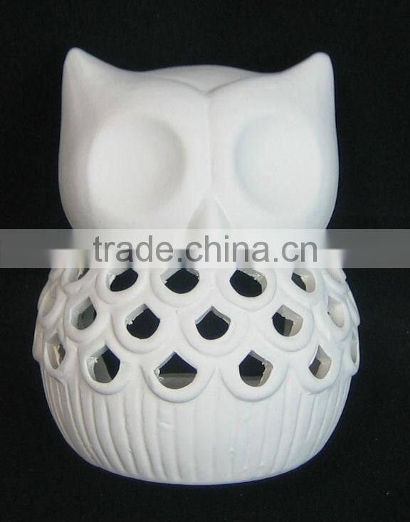 factory new design DIY free coloring ceramic owl candle holder