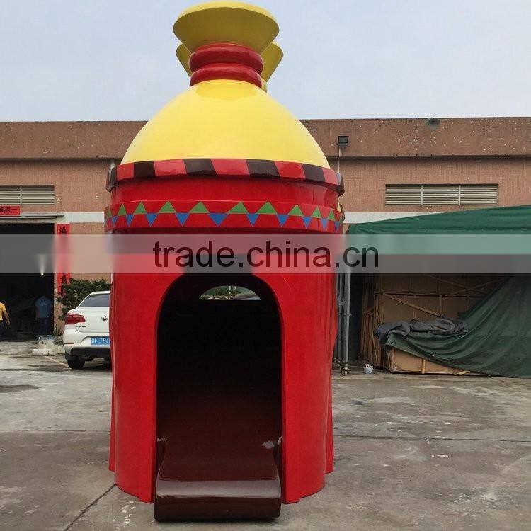 Outdoor fiberglass castle sculpture