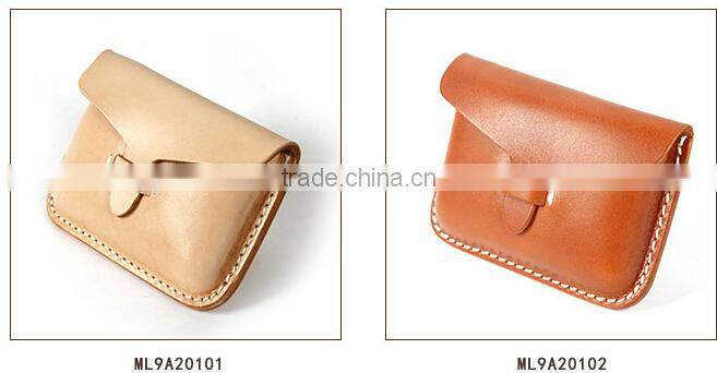 China leather products OEM/ODM accepted handmade leather name card holder leather coin purse