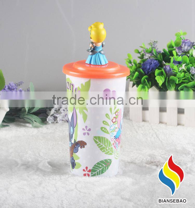 Hot selling cartoon figurine plastic cup for promotion