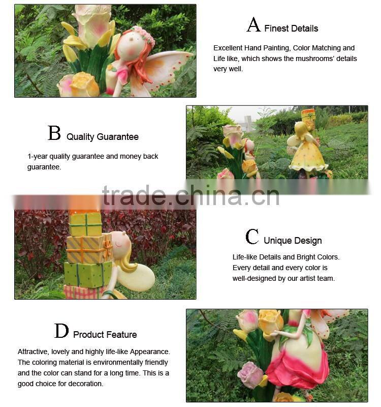 whoelsale cartoon fiberglass christmas garden statue decorations