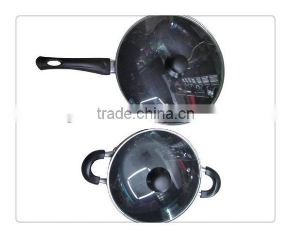 Traditional Design 3pcs Aluminium Fry Wok With Non Stick
