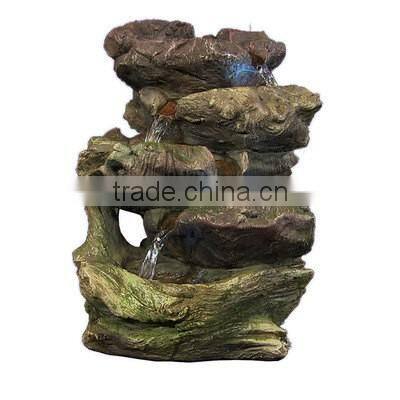 5-Step Rock Falls Tabletop Fountain with LED Lights