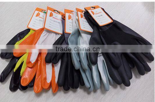 DDSAFETY 2017 High Quality Nylon Coated With Nitrile Glove