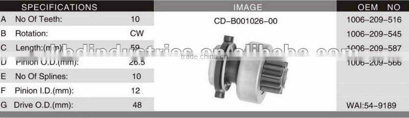 STARTER DRIVE FOR BOSCH