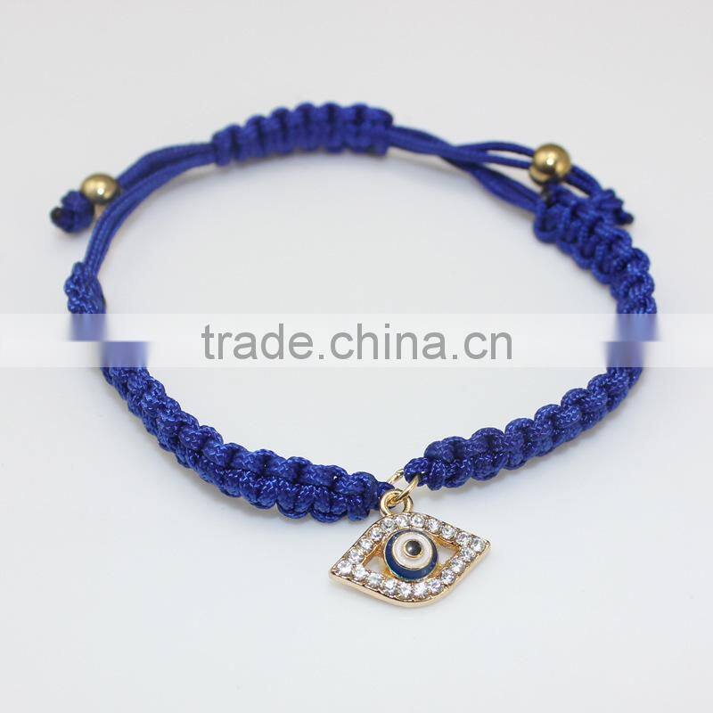 rhinestone evil eye charm macrame bracelet personalized frendship bracelet for promotion gifts