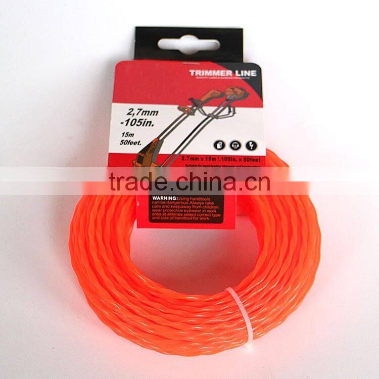 Wholesale twisted nylon monofilament Garden Grass Trimmer Line nylon twisting trimmer line