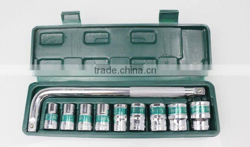 Berrylion Socket Set 9pcs sockets with 1piece L Type Curved Rod wrench