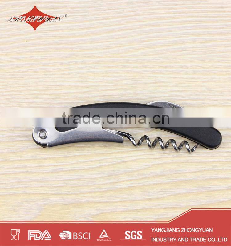Metal wine bottle shape opener wine corkscrew with knife