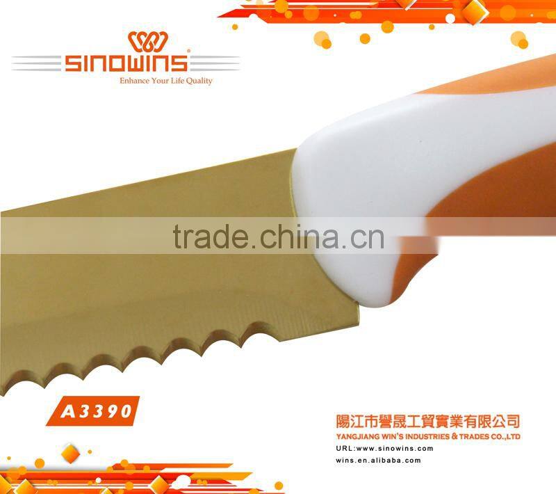 A3390 New Design 5pcs Colorful Titanium Blade 5pcs Stainless Steel Knife Set