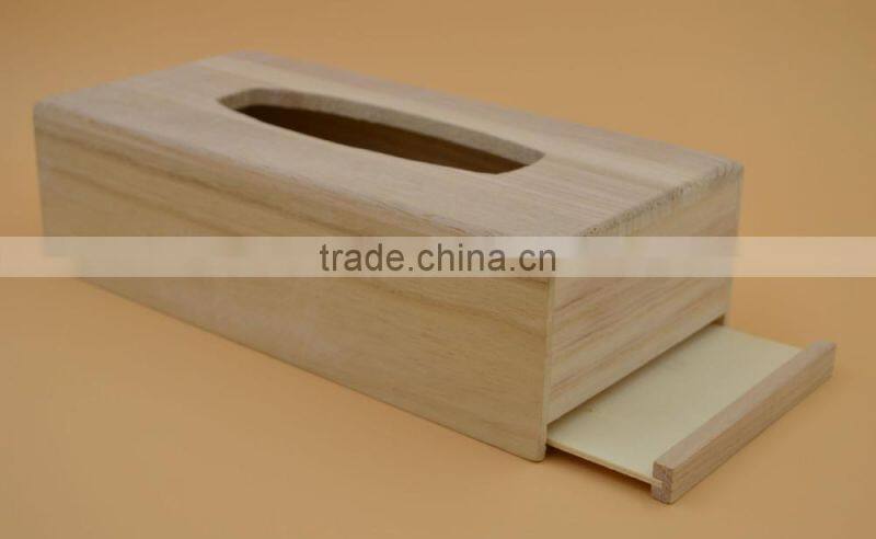 2017 wooden tissue box poulownia pumping carton wooden paper suction box