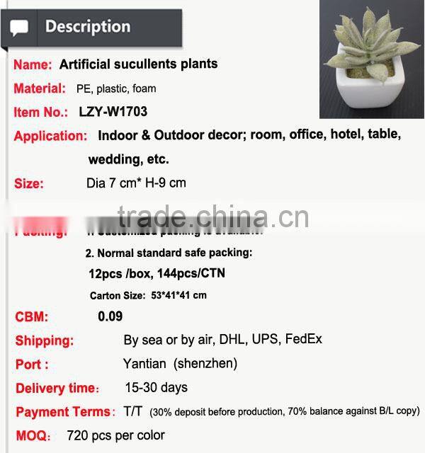 Cute artifiical mini succulent with ceramic pot