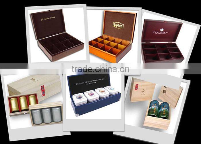 Tea Wooden Box Coffee Wooden Box with Six Compartments
